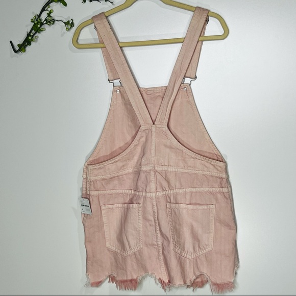 Free People Pink Jean Cutoff Overall Dress NWT! - Picture 7 of 12